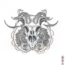 Goat skull  tattoo design idea