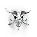 Goat skull  tattoo design idea