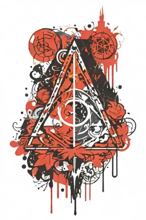 harry potter deathly hallows symbol, detroit lions logo, ohio state, disney haunted mansion, goofy, mystery machine, sco tattoo design idea