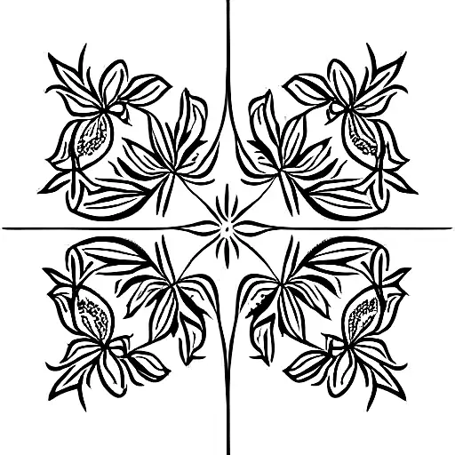 flowers repeating William morris tattoo design idea