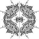 william morris flowers repeating pattern tattoo design idea