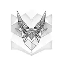 stylized, geometric owl design. The focus would be on creating sharp, angular shapes to give it a contemporary and abstr tattoo design idea