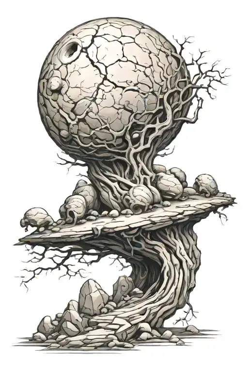 The Chosen Undead Rolling Sisyphus's Boulder tattoo design idea