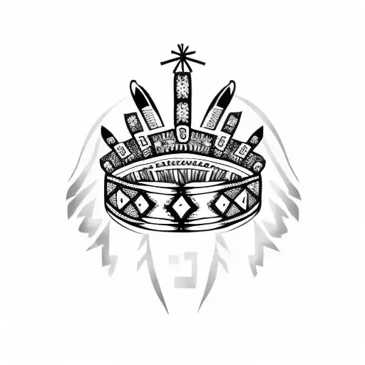 indigenous crown held with two hands  tattoo design idea