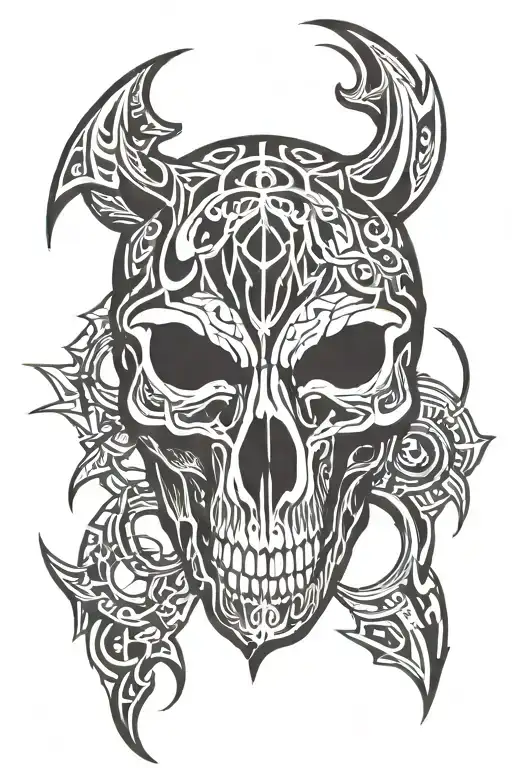 bear skull tattoo design idea