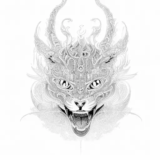 An intricate design of colorful anime eyes surrounded by swirling patterns tattoo design idea