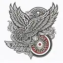 Detroit red wings logo in patch style tattoo design idea