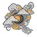psychadelic storm cloud  tattoo design idea