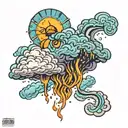psychadelic storm cloud  tattoo design idea