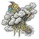 psychadelic storm cloud  tattoo design idea