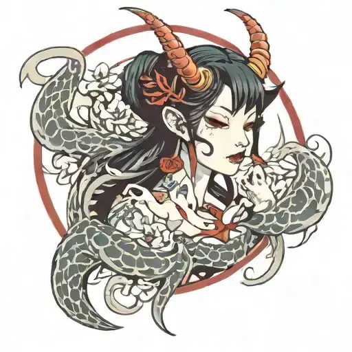anime succubus tattoo design idea
