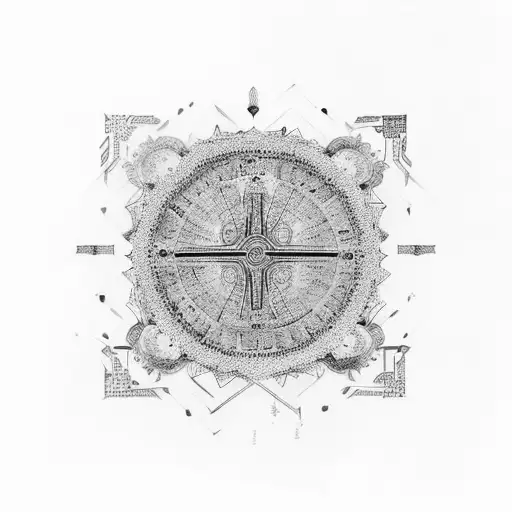 A philosophical quote written in beautiful calligraphy, surrounded by intricate patterns inspired by Turkish architecture tattoo design idea