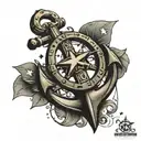 anchor with for stars tattoo design idea