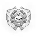 create a tattoo with elements from the mario bros universe, horizontal orientation for the shoulder region tattoo design idea