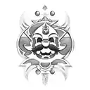 create a tattoo with elements from the mario bros universe, horizontal orientation for the shoulder region tattoo design idea