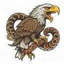 eagle eating snake wrapping tattoo design idea