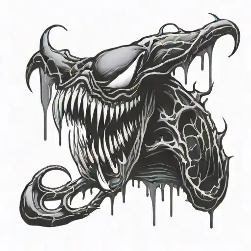 venom drips tattoo design idea
