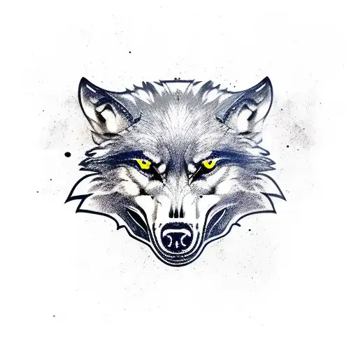 wolf viking skull tattoo design idea