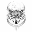 wolf viking skull tattoo design idea
