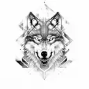 wolf viking skull tattoo design idea