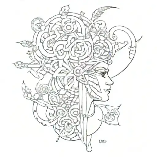 combination of Amit Dori and Omer names incorporated tattoo design idea