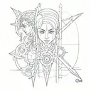 combination of Amit Dori and Omer names incorporated tattoo design idea