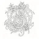 combination of Amit Dori and Omer names incorporated tattoo design idea