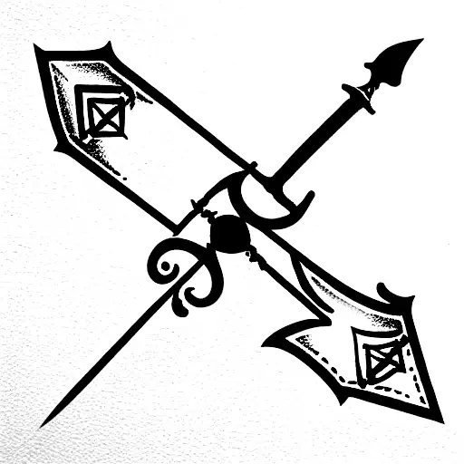 A musketeer sword tattoo design idea