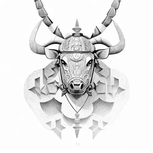 a Roman shoulder plate with a raging bull design  tattoo design idea
