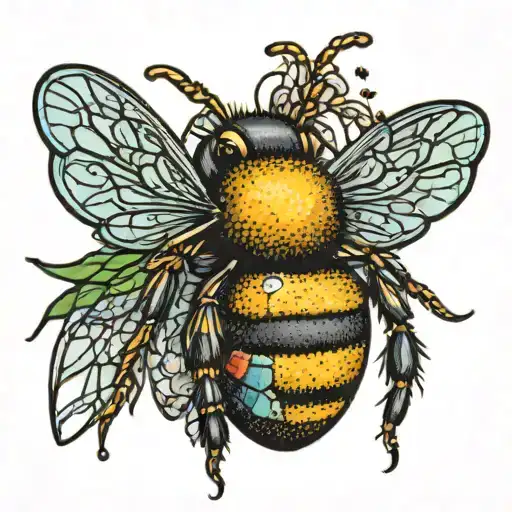 bee disco ball tattoo design idea