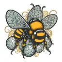 bee disco ball tattoo design idea