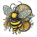 bee disco ball tattoo design idea