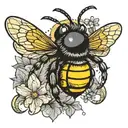 bee disco ball tattoo design idea