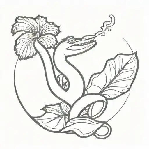 venus fly trap smoking a cigarette tattoo design idea