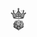 Two dice with a crown above them  tattoo design idea