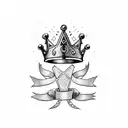 Two dice with a crown above them  tattoo design idea