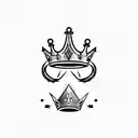 Two dice with a crown above them  tattoo design idea