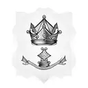 Two dice with a crown above them  tattoo design idea