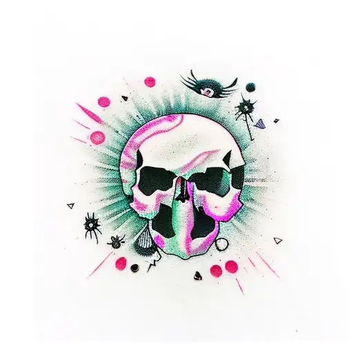 peace in violence must include skull and peace sign tattoo design idea