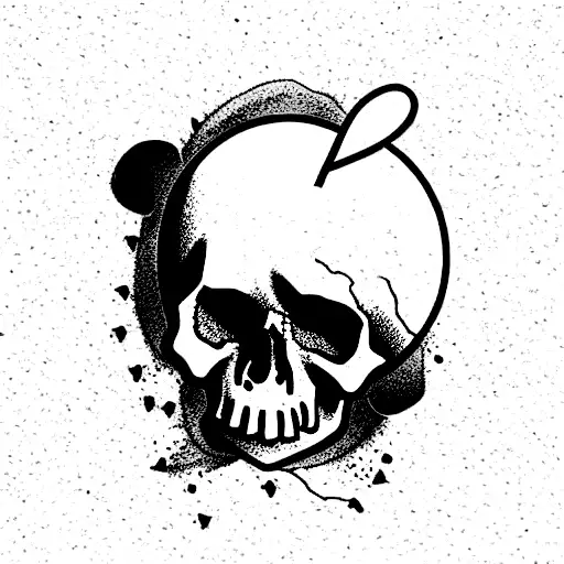 peace in violence must include skull and peace sign tattoo design idea