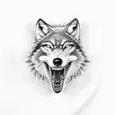 wolf snake biting a nun tattoo design idea