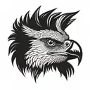a Bearded vulture face tattoo design idea