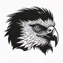 a Bearded vulture face tattoo design idea