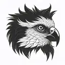a Bearded vulture face tattoo design idea