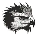 a Bearded vulture face tattoo design idea