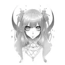 Anime girl on cross tattoo design idea