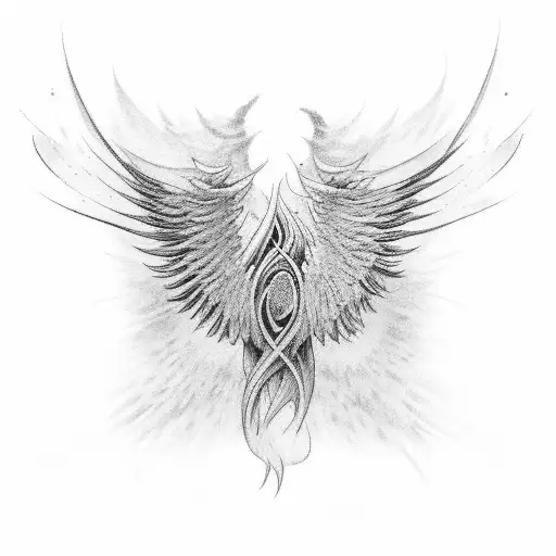 outstretched wing tattoo design idea