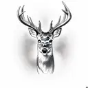 Deer mountain tattoo design idea
