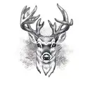 Deer mountain tattoo design idea