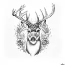 Deer mountain tattoo design idea